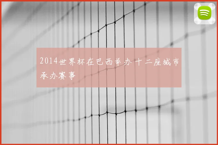 2014世界杯在巴西举办 十二座城市承办赛事